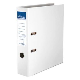   Iratrendező, 75 mm, A4, PP/karton, élvédő sínnel, VICTORIA OFFICE, Basic, fehér (IDI75F)