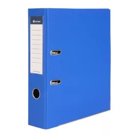   Iratrendező, 75 mm, A4, PP/karton, élvédő sínnel, VICTORIA OFFICE, Basic, királykék (IDI75KK)