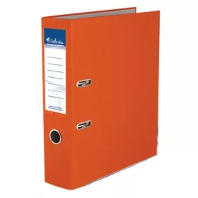   Iratrendező, 75 mm, A4, PP/karton, élvédő sínnel, VICTORIA OFFICE, Basic, narancs (IDI75NA)