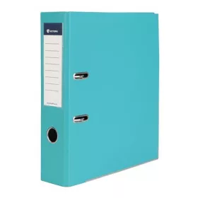   Iratrendező, 75 mm, A4, PP/karton, élvédő sínnel, VICTORIA OFFICE, Basic, türkiz (IDI75T)