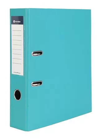 Iratrendező, 75 mm, A4, PP/karton, VICTORIA OFFICE, Basic, türkiz (IDI75TN)