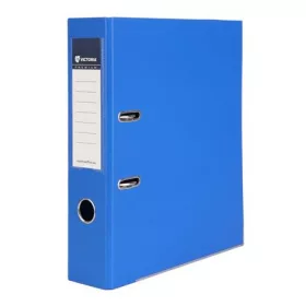   Iratrendező, 75 mm, A4, PP/PP, élvédő sínnel, VICTORIA OFFICE, Premium, királykék (IDIP75KK)