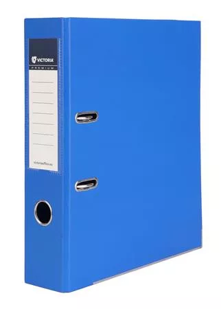 Iratrendező, 75 mm, A4, PP/PP, élvédő sínnel, VICTORIA OFFICE, Premium, királykék (IDIP75KK)