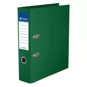  Iratrendező, 75 mm, A4, PP/PP, élvédő sínnel, VICTORIA OFFICE, Premium, zöld (IDIP75Z)