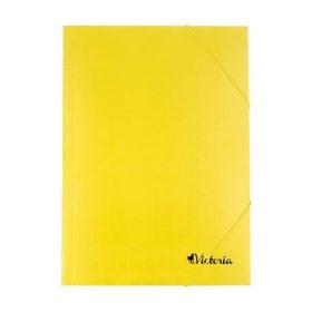 Gumis mappa, karton, A4, VICTORIA OFFICE, sárga (IDPG02)