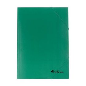 Gumis mappa, karton, A4, VICTORIA OFFICE, zöld (IDPG03)