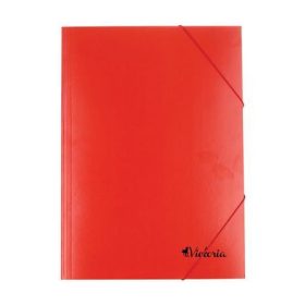 Gumis mappa, karton, A4, VICTORIA OFFICE, piros (IDPG05)