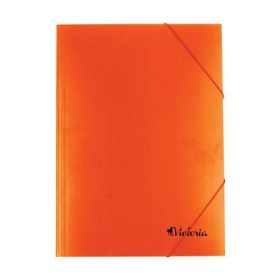 Gumis mappa, karton, A4, VICTORIA OFFICE, narancs (IDPG06)