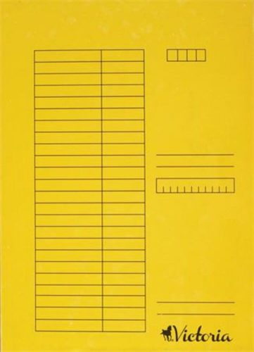 Gyorsfűző, karton, A4, VICTORIA OFFICE, sárga (IDPGY02)