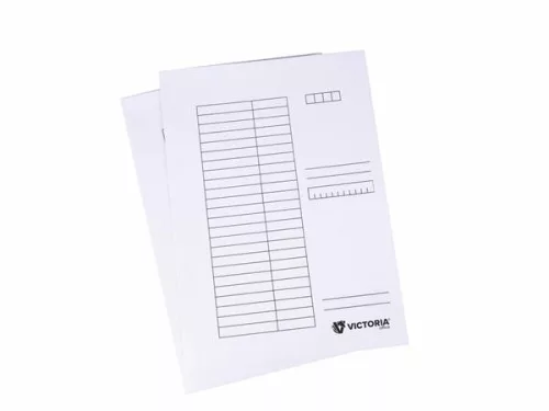 Pólyás dosszié, karton, A4, VICTORIA OFFICE, fehér (IDPI01)