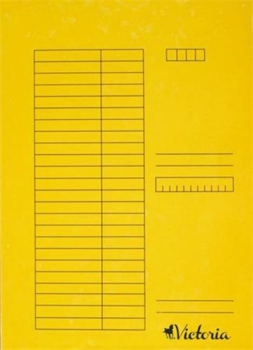 Pólyás dosszié, karton, A4, VICTORIA OFFICE, sárga (IDPI02)