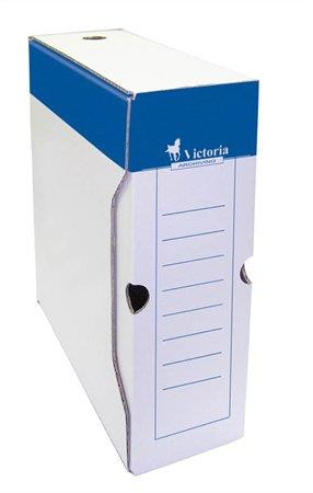 Archiválódoboz, A4, 100 mm, karton, VICTORIA OFFICE, kék-fehér (IDVAD10)