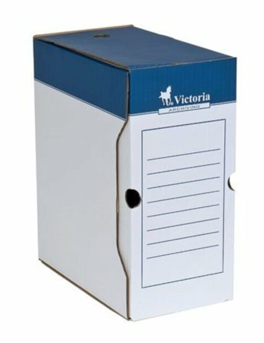 Archiválódoboz, A4, 150 mm, karton, VICTORIA OFFICE, kék-fehér (IDVAD15)