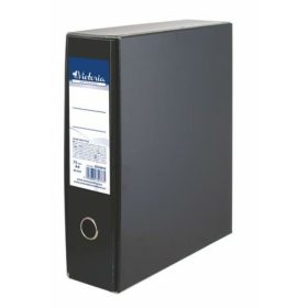   Tokos iratrendező, 75 mm, A4, karton, VICTORIA OFFICE, fekete (IDVNFK)