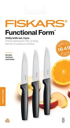 Késkészlet, általános, 11 cm, FISKARS Functional Form fekete (IF1057563)