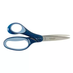   Olló, iskolai, 18 cm, balkezes, FISKARS, csillámos kék (IF1067862)