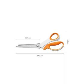   Olló, cikkcakk, 24,2 cm, FISKARS SoftGrip™, fehér/narancssárga (IF1070024)