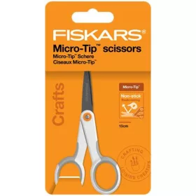   Olló, általános, tapadásmentes, 13 cm, FISKARS MicroTip Titanium, fehér (IF1070025)