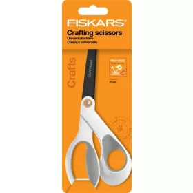   Olló, általános, tapadásmentes, 21 cm, FISKARS Titanium, fehér (IF1070026)
