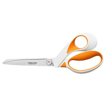 Olló, általános, 23 cm, FISKARS RazorEdge Softgrip, narancssárga-fehér (IF1070079)