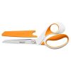 Olló, általános, 23 cm, FISKARS RazorEdge Softgrip, narancssárga-fehér (IF1070079)
