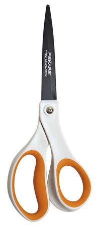 Olló, általános, tapadásmentes, 20 cm, FISKARS Non-Stick, fehér (IF5413)