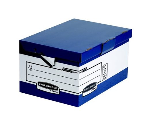 Csapófedeles ergonómikus archiválókonténer, BANKERS BOX® BY FELLOWES® , kék (IFW00489)