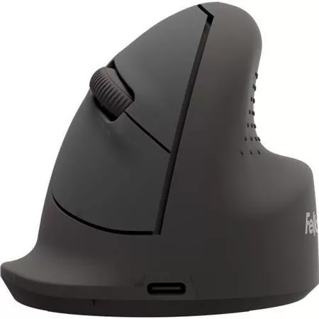 Egér, vezeték nélküli, optikai, vertikális, közepes méret, FELLOWES Breyta™, fekete (IFW43579)