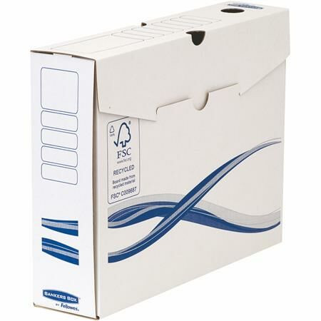Archiválódoboz, A4, 80 mm, FELLOWES Bankers Box Basic, kék-fehér (IFW4460102)