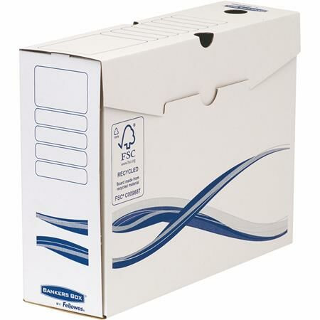 Archiválódoboz, A4+, 100 mm, FELLOWES Bankers Box Basic, kék-fehér (IFW4460202)