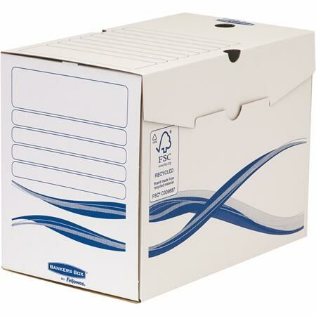 Archiválódoboz, A4, 200 mm, FELLOWES Bankers Box Basic, kék-fehér (IFW4460403)