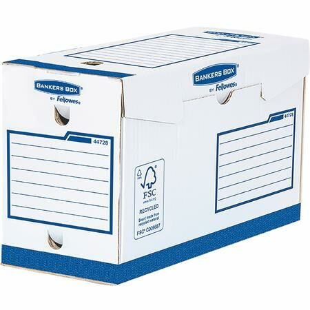 Archiválódoboz, extra erős, A4+, 150 mm, FELLOWES Bankers Box Basic, kék- fehér (IFW44728)