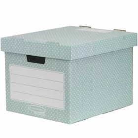   Tároló doboz, karton, 33,3x28,5x39 cm FELLOWES, Style, zöld-fehér (IFW44813)