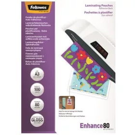   Meleglamináló fólia, 80 mikron, A3, fényes, öntapadó, 100 db, FELLOWES (IFW53023)