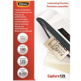   Meleglamináló fólia, 125 mikron, 75x105 mm, fényes, 100 db, FELLOWES (IFW53069)