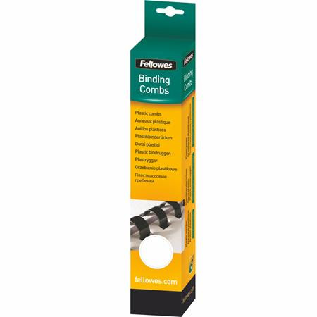 Spirál, műanyag, 8 mm, 21-40 lap, FELLOWES, 25 db, fehér (IFW53304)
