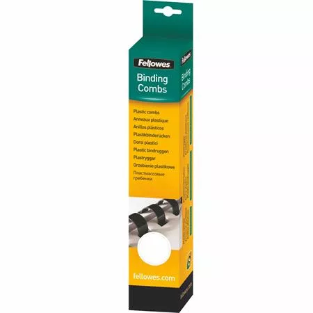 Spirál, műanyag, 8 mm, 21-40 lap, FELLOWES, 25 db, fehér (IFW53304)