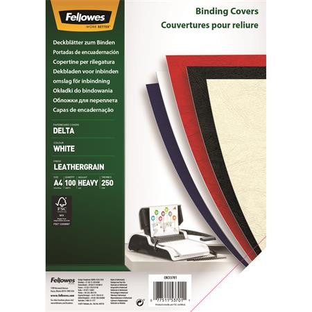Hátlap, A4, 250 g, matt, FELLOWES Delta, fehér, 100 db (IFW53701)