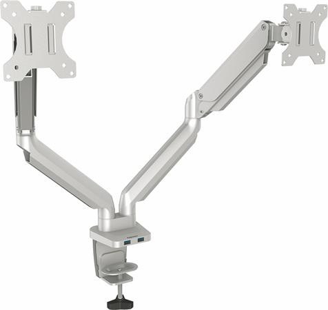 Monitortartó kar, két monitorhoz, FELLOWES Platinum Series™ Dual, ezüst (IFW8056501)