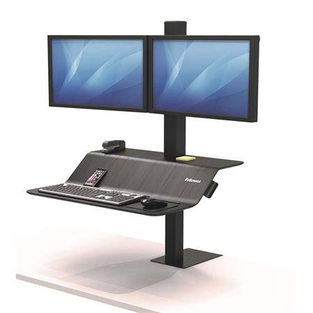 Ülő/álló munkaállomás, FELLOWES, Lotus™ VE, két monitorhoz (IFW80820)