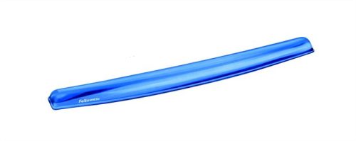 Csuklótámasz billentyűzethez, géltöltésű, FELLOWES Crystal™ Gel, kék (IFW91137)