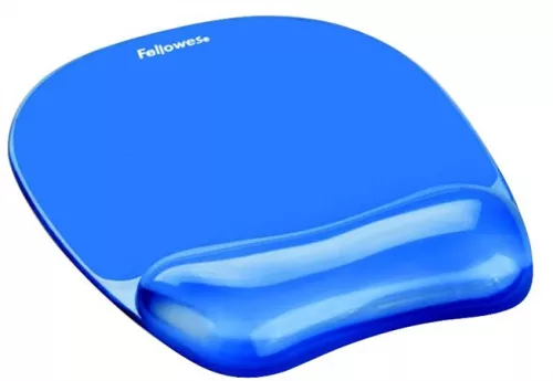 Egéralátét csuklótámasszal, géltöltésű, FELLOWES Crystal™ Gel, kék (IFW91141)