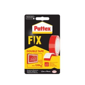   Ragasztószalag, kétoldalas, 19 mm x 1,5 m, HENKEL Pattex Fix 120 kg, piros (IH1486524)