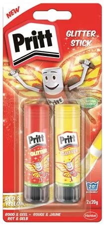 Ragasztóstift, 2x20 g, glitteres, HENKEL Pritt (IH2050203)