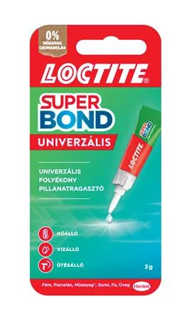 Pillanatragasztó, 3 g, HENKEL Loctite Super Bond Liquid (IHSBHU)