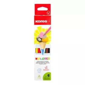   Színes ceruza készlet, háromszögletű, KORES Triangular, 6 különböző szín (IK100306)