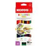 Színes ceruza készlet, kétvégű, háromszögletű, KORES Duo, 24 különböző szín (IK100612)