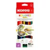 Színes ceruza készlet, kétvégű, háromszögletű, KORES Duo, 24 különböző szín (IK100612)