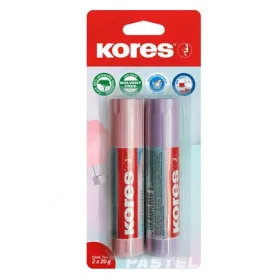   Ragasztóstift, pasztell színű tokban, 2x20 g, KORES, vegyes színek (IK12827)