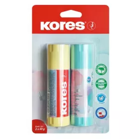   Ragasztóstift, pasztell színű tokban, 2x40 g, KORES, vegyes színek (IK12829)